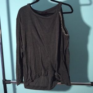 Emerald off the shoulder longsleeve heavy shirt 💙